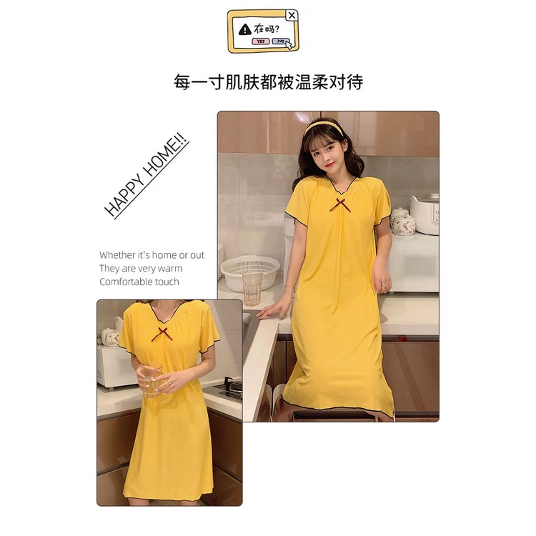 Đầm Ngủ Mỏng Dáng Rộng Màu Trơn Có Đệm Ngực 200 Jin Plus 300 Jin Thời Trang Mùa Hè