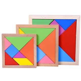 Trí uẩn tangram bộ ghép hình 7 chi tiết bằng gỗ cho bé loại to đẹp