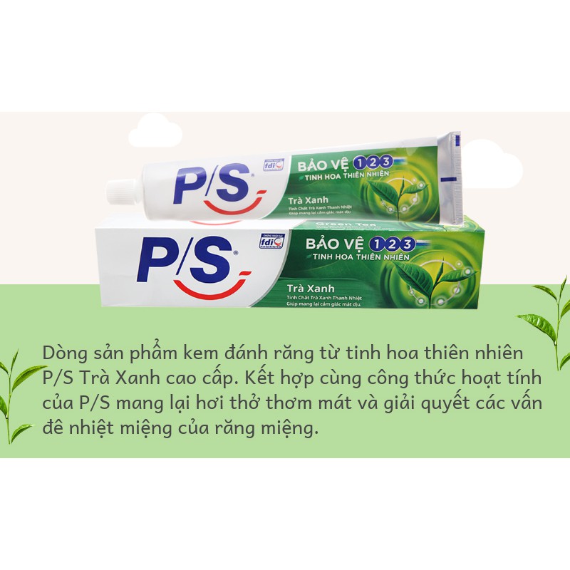 ⚡️ Kem Đánh Răng P/S Bảo Vệ 123 Trà Xanh Thanh Nhiệt 240g