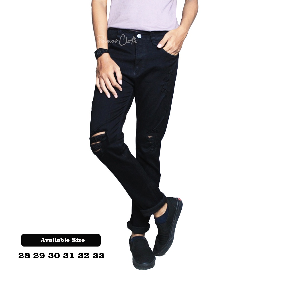 Quần Jean Đen Rách Gối Dành Cho Nam Size 28-33