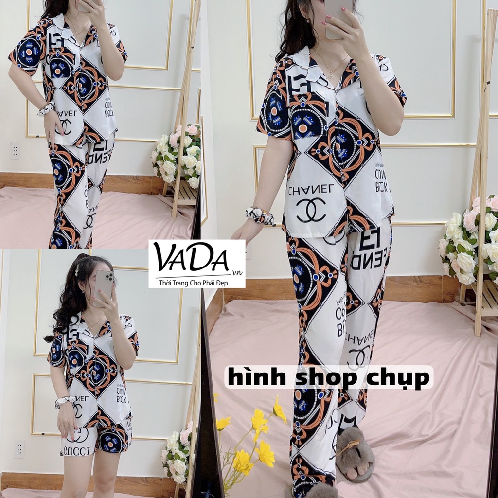 Đồ mặc ở nhà , sét pyjama 4 món tay ngắn chất lụa mặc thoáng mát họa tiết xinh tươi -Thời Trang VADA (B1) | BigBuy360 - bigbuy360.vn