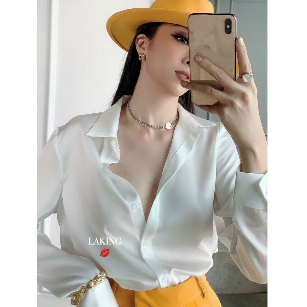 Áo Sơ Mi Nữ vải lụa mềm,sơ mi nữ thoáng mát phong cách Hàn Quốc - kameco