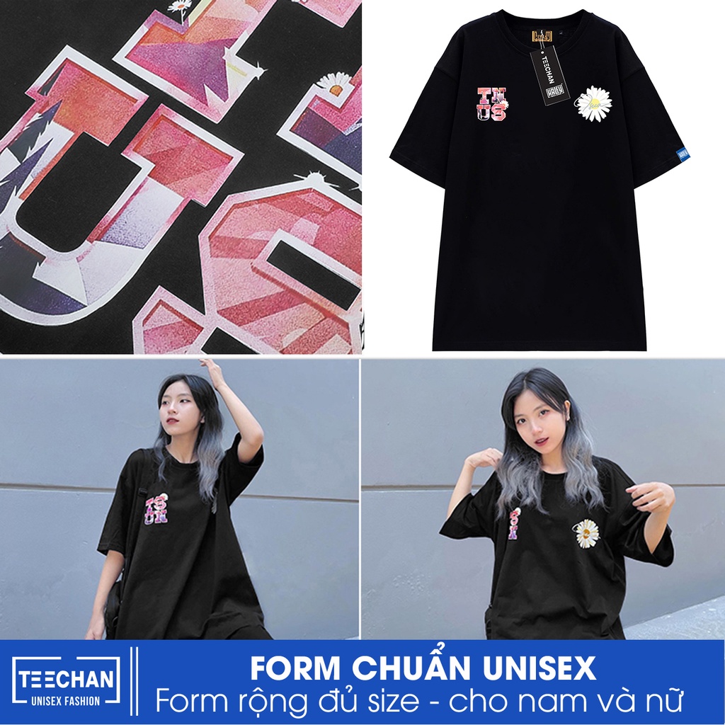 Áo thun Nam Nữ Unisex Form rộng tay lỡ street wear Basic thoáng mát chất cotton 100% -  phông siêu mát TN11 TEECHAN