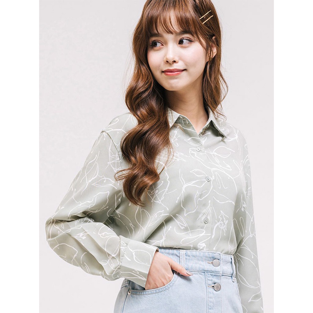Áo sơ mi nữ tay dài hoa văn H:CONNECT 3027012041075