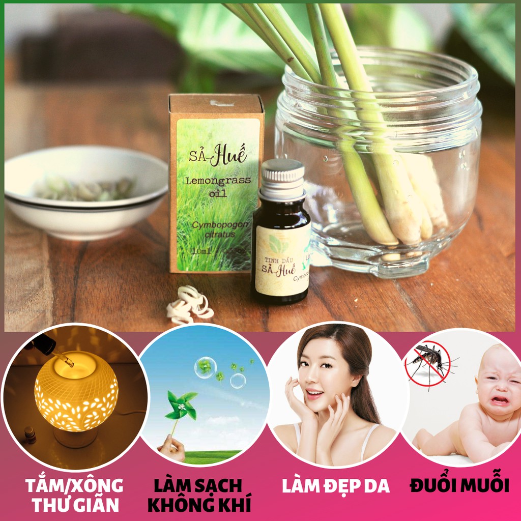 Tinh Dầu Sả Chanh - 10ml (TC Y Tế - Dược Điển Việt Nam ) - Nguyên Chất - Liên Minh Xanh - Làm Đẹp - Bảo vệ súc khỏe