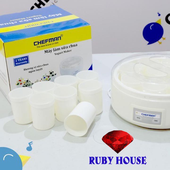 Máy làm sữa chua 8 cốc nhựa Chefman CHÍNH HÃNG, máy ủ sữa chua lựa chọn số 1 của các bà mẹ-Ruby House