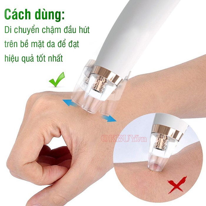 Máy hút mụn mini pin sạc 3 đầu Blackhead Instrument giá rẻ