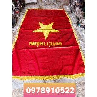 Cờ quyết thắng (phủ quan) chữ thêu viền loại đẹp 1m6×2m4