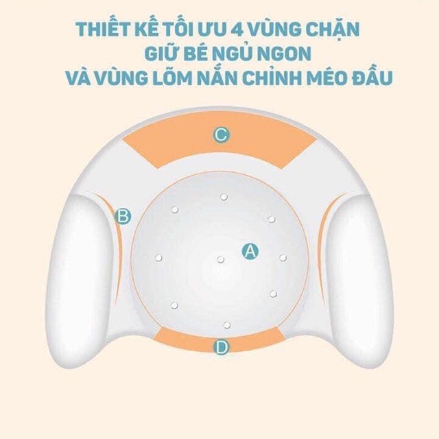 Gối chống méo BABYMOOVFREESHIP an toàn phù hợp cho trẻ sơ sinh