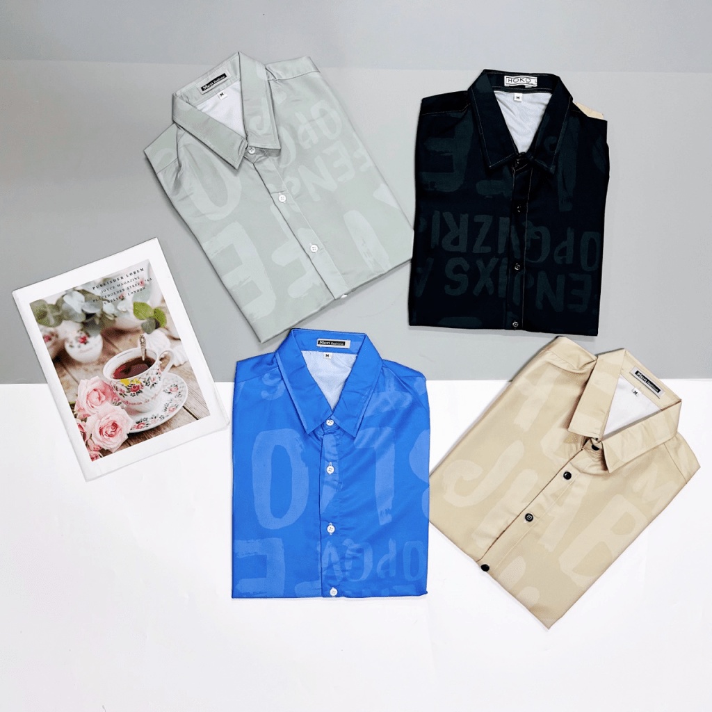 (HCM) ÁO SƠ MI NAM NGẮN TAY VẢI LỤA SIÊU XỊN XÒ , THỜI TRANG CỰC ĐẸP CHO CÁC ANH EM KME FASHION