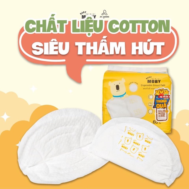Miếng lót thấm sữa Moby (60c)