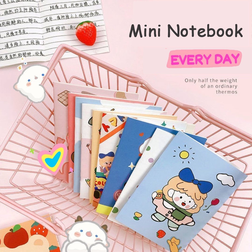 Sổ Tay Ghi Chú Bỏ Túi Mini Họa Tiết Hoạt Hình Dễ Thương Cho Học Sinh