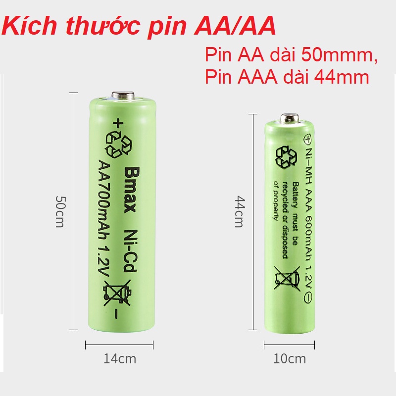 Bộ sạc 4 pin AA/AAA 1.2v 250mah (sạc pin con thỏ, pin AAA)