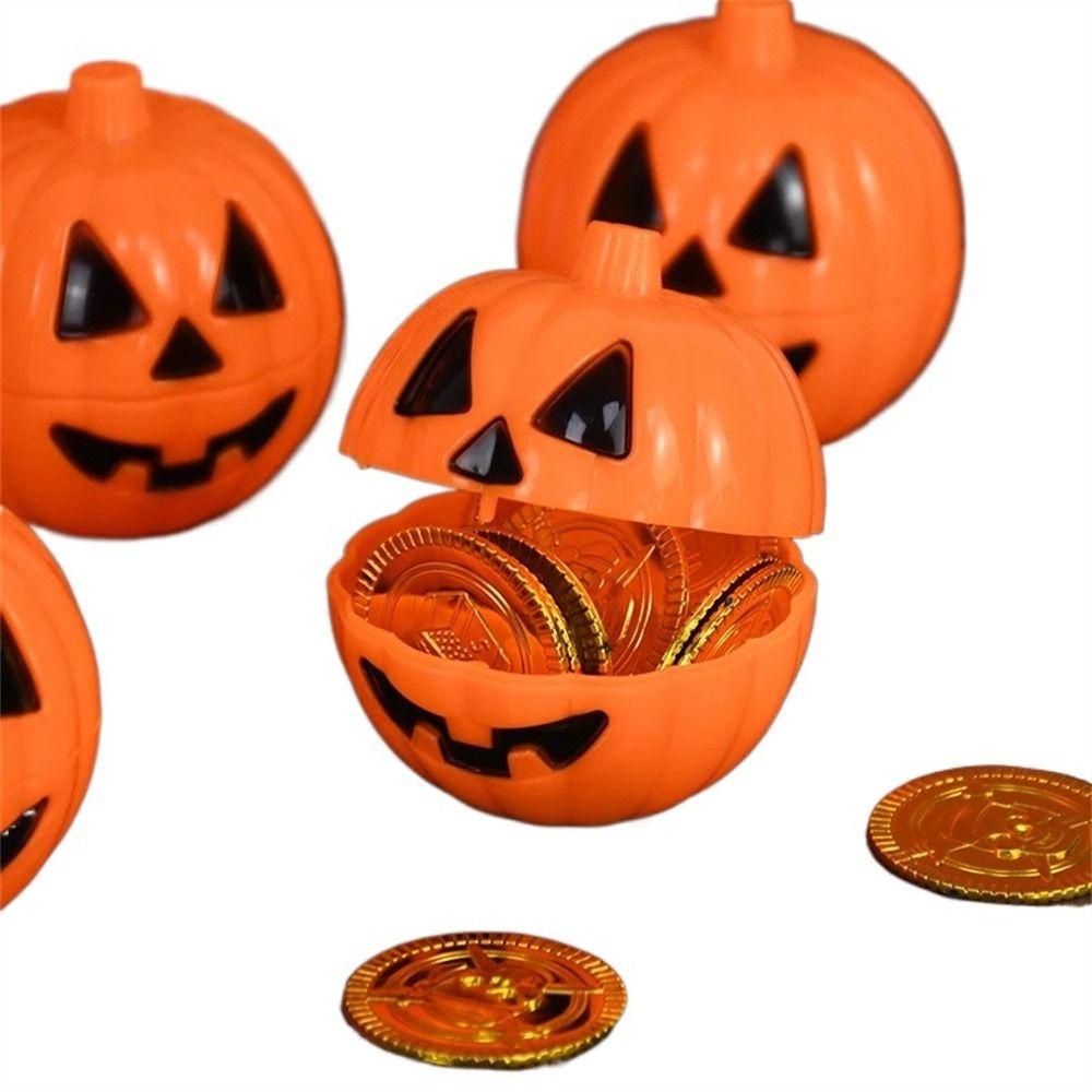 YIYU Hộp Đựng Kẹo / Đồ Ăn Vặt Mini Hình Bí Ngô Trang Trí Halloween Cho Bé