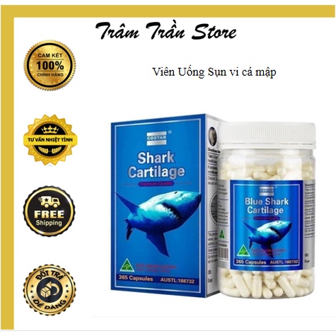 Viên Uống Sụn vi cá mập COSTAR Blue Shark Cartilage 750mg (365 viên) - Hàng Úc