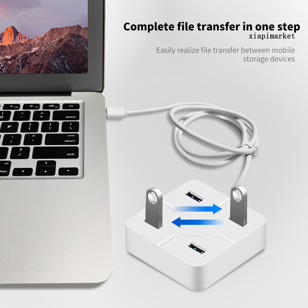 LOP_Docking Stand High Speed Stable Output Compact 4 in 1 USB2.0 Splitter Cable Hub for Computer