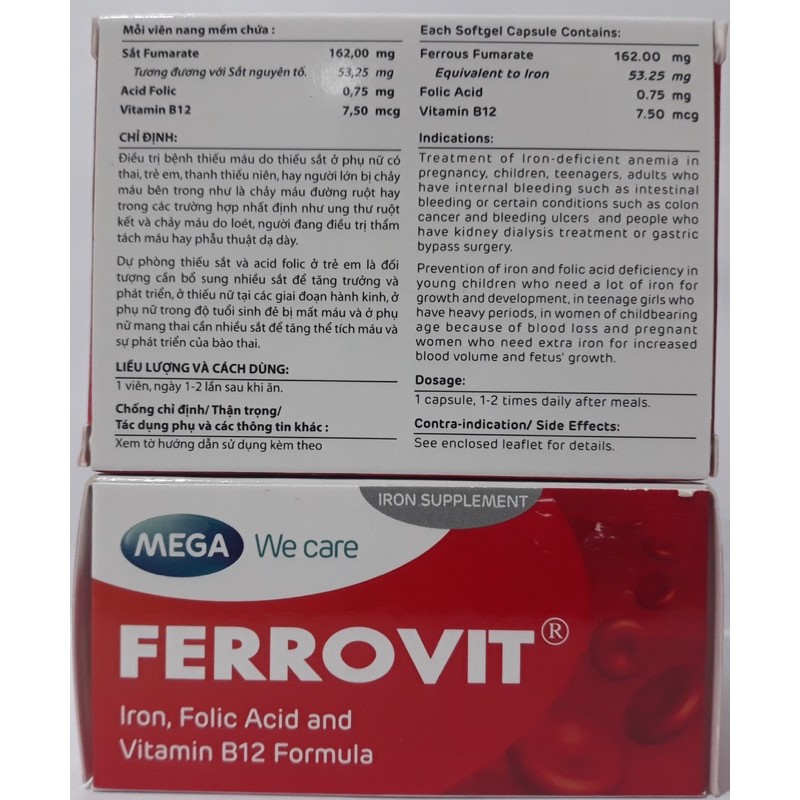 Viên bổ sắt FERROVIT - Hộp 50 viên | BigBuy360 - bigbuy360.vn