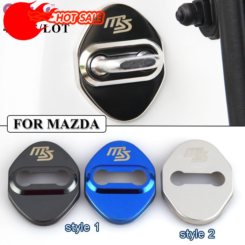 NEW Stainless Steel Car Door Lock Cover for MS Mazda Laser Logo Car Styling