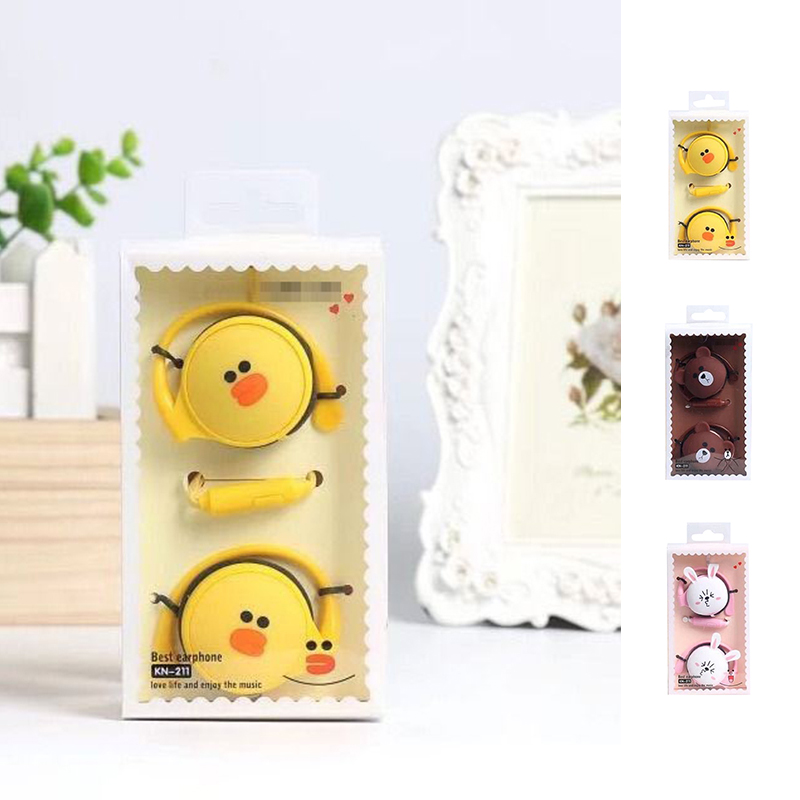 Tai nghe đeo vành tai họa tiết hoạt hình dễ thương cho nam và nữ