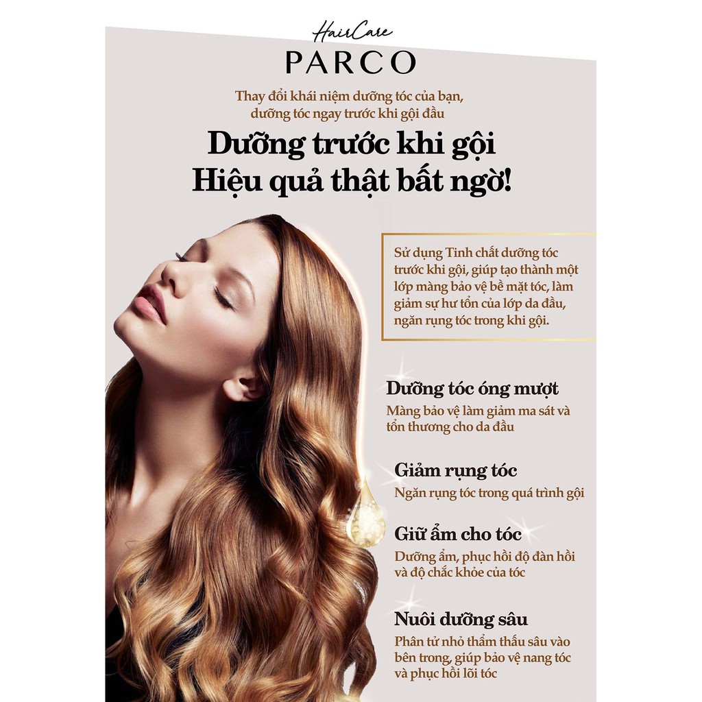 Combo Dưỡng Tóc Chuẩn Salon Dưỡng Tóc, Phục Hồi Tóc Hư Tổn, Ngừa Bết Tóc Dầu, Làm Sạch Sâu và Mềm Mượt Tóc Parco