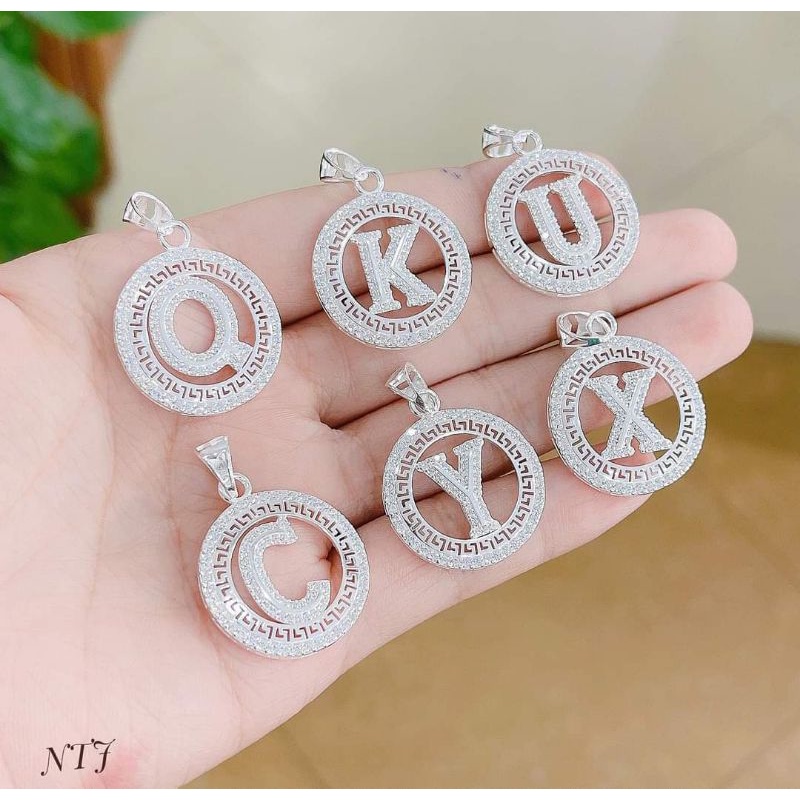 DÂY MẶT CHỮ CÁI NẠM ĐÁ BẠC CAO CẤP CÓ DÂY 50CM