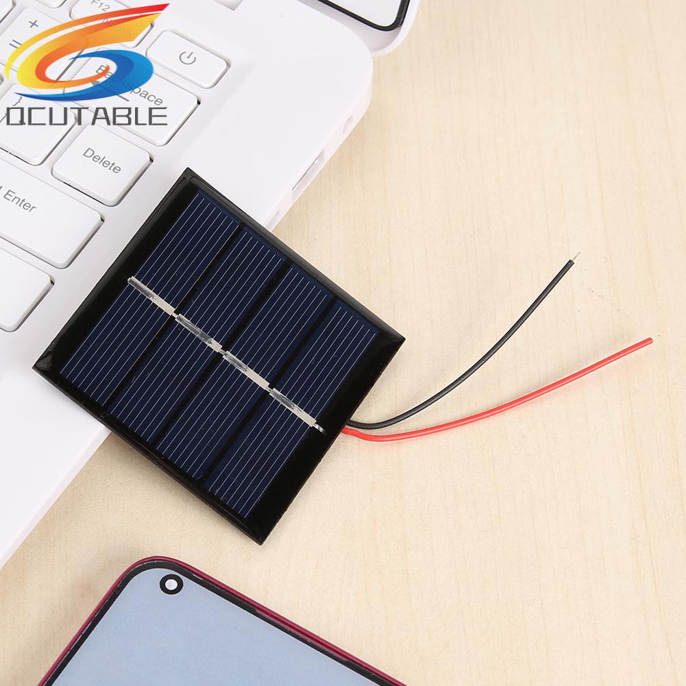 Tấm Năng Lượng Mặt Trời 0.45W 2V Với Dây 10cm Dùng Để Sạc Pin Điện Thoại