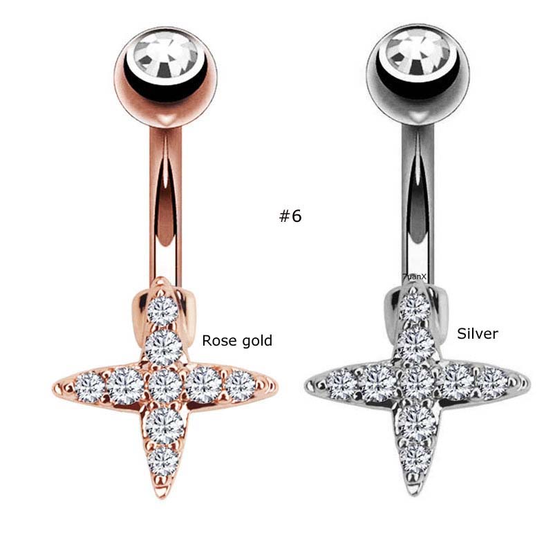Khuyên rốn bằng thép không gỉ cá tính hợp thời trang 14 gauge