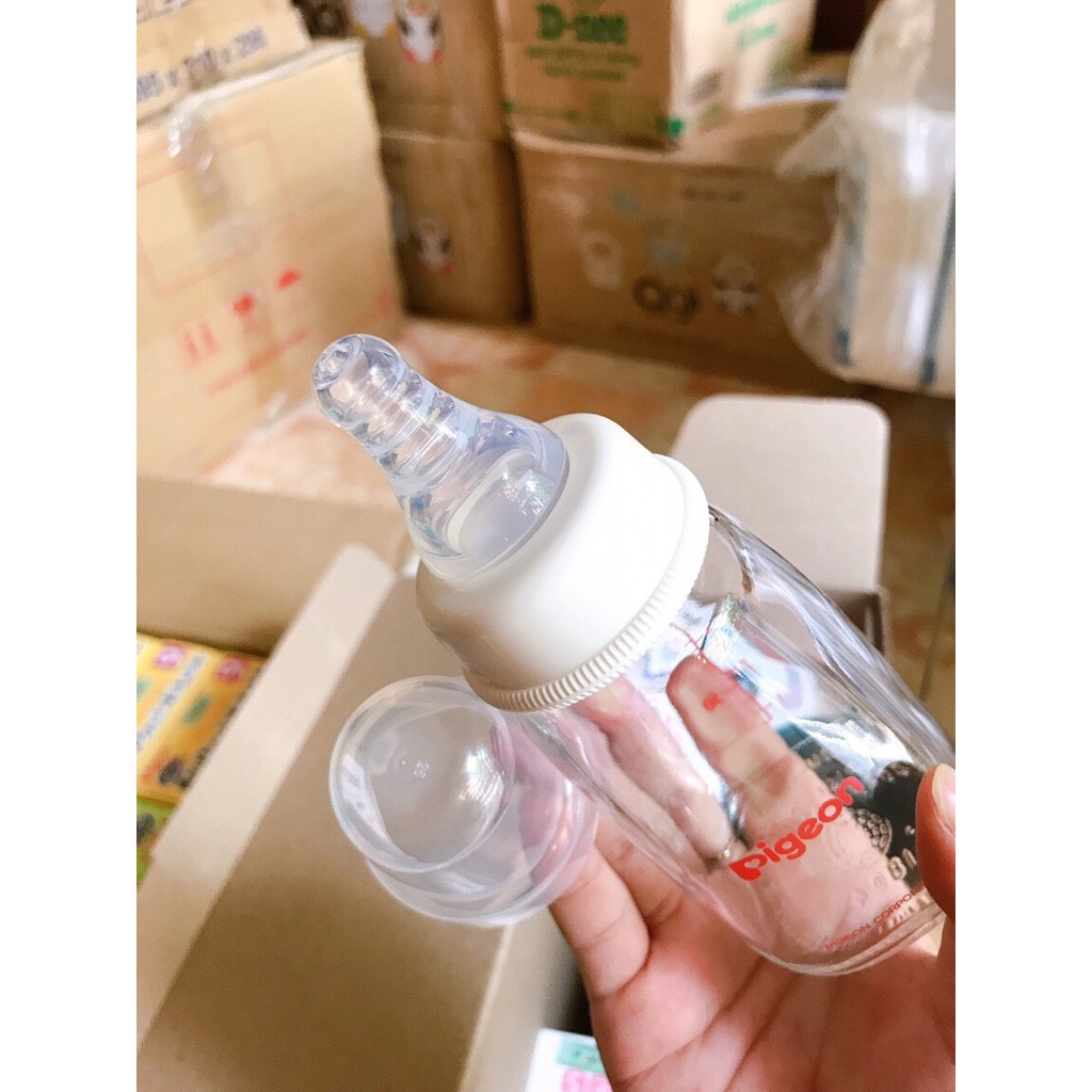 Bình Sữa Thủy Tinh Pigeon Cổ Hẹp 120ml/240ml
