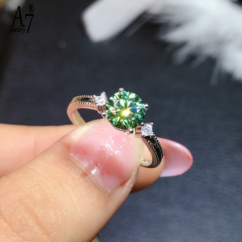 Nhẫn dạng hở mặt đính đá moissanite 1K nhân tạo điều chỉnh được thời trang dành cho nữ