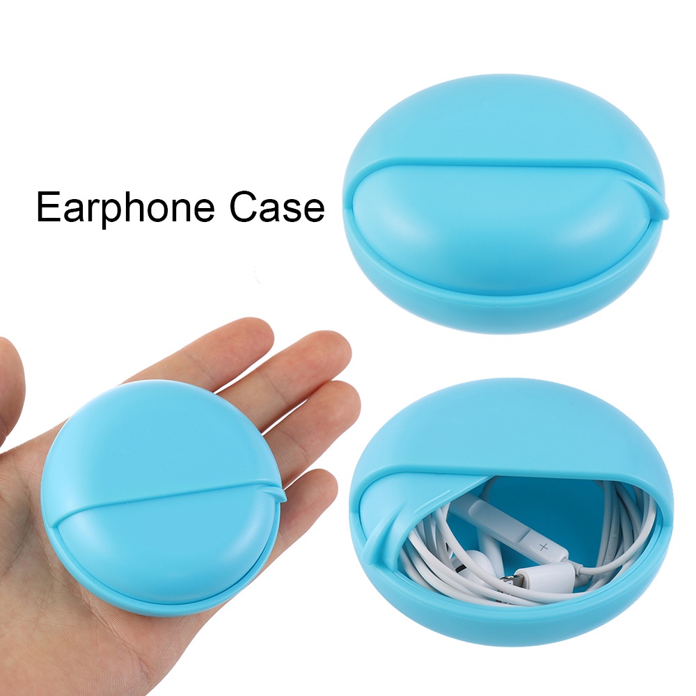 Hộp đựng bảo vệ dây tai nghe hình tròn bằng ABS đa năng tiện dụng