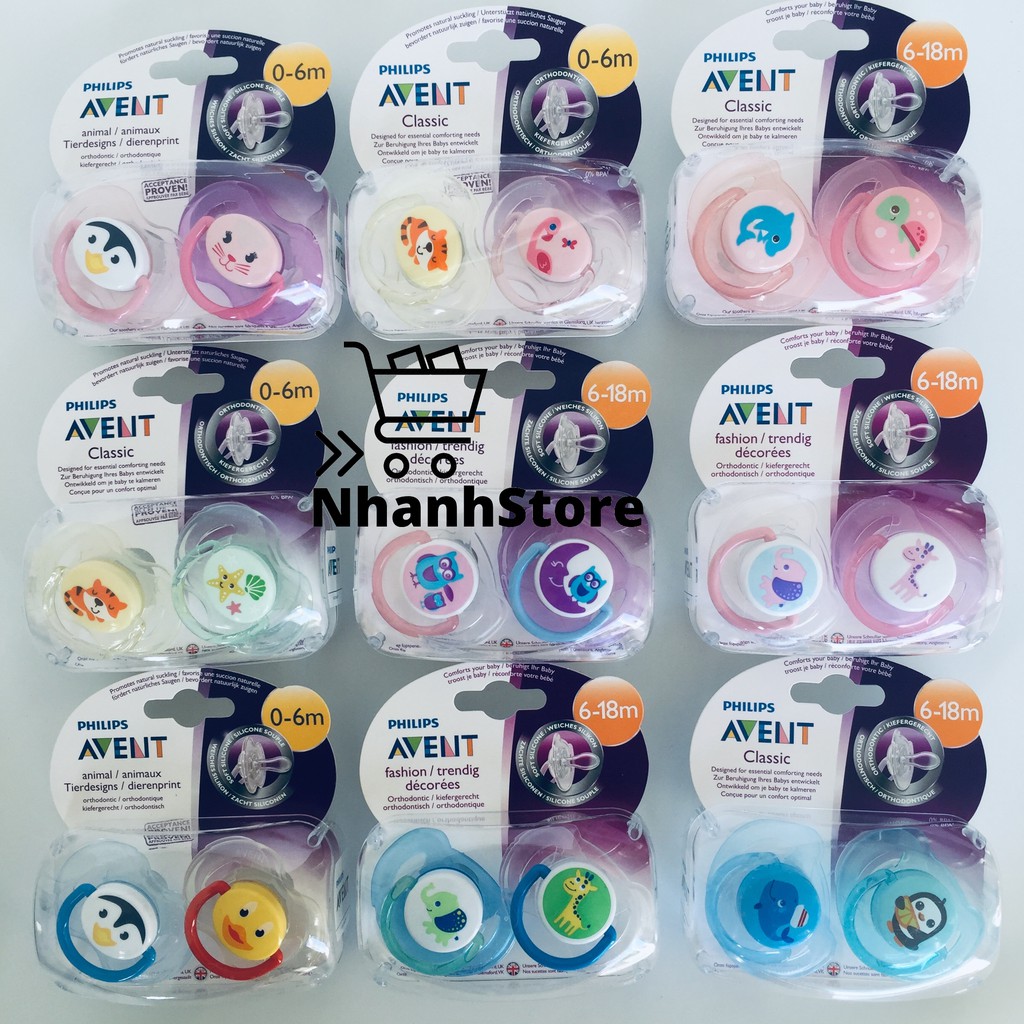 Ty Ngậm Philips Avent 0-6-18 tháng (sản xuất tại Anh)