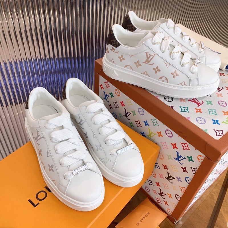Giày thể thao logo LV Louis Vuitton cao cấp giày sneaker màu trắng cho nữ phối đồ thời trang