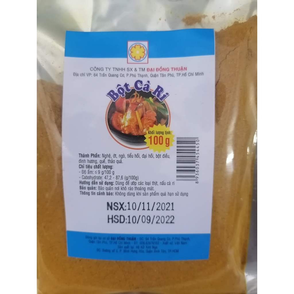 [100g – CÀ RI] Bột gia vị nấu ăn [VN] ĐẠI ĐỒNG THUẬN Curry powder (bph-hk)