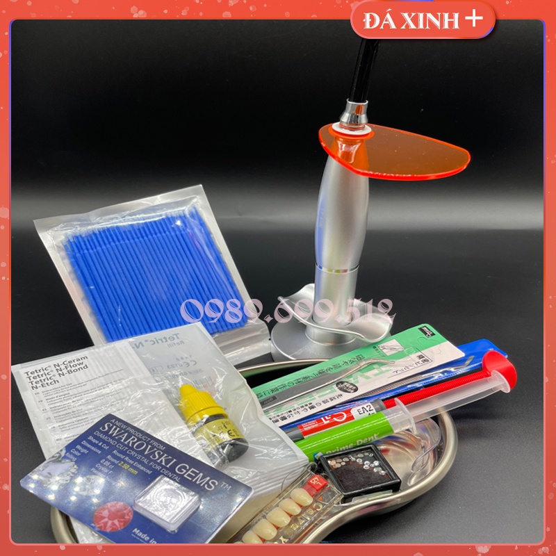 Bộ Dụng Cụ Đắp Khểnh Răng &amp; Gắn Đá Đính Răng Cao Cấp Tặng Kèm Set Hộp Đá Đính Răng Cao Cấp