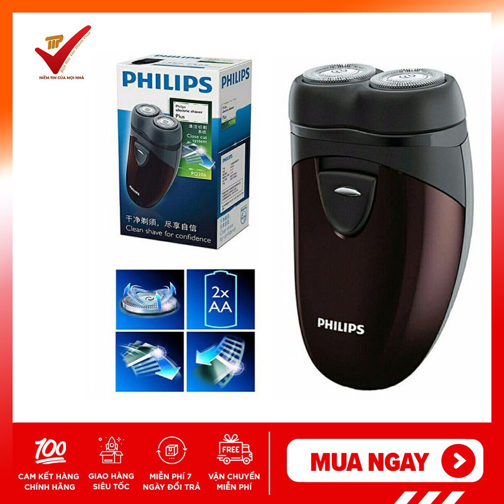 Máy cạo râu bỏ túi, du lịch tiện lợi Philips PQ206 bảo hành 24 tháng