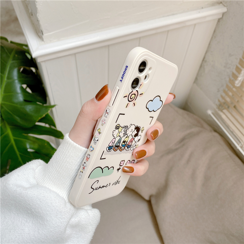 IPhone 12Pro Max 12 Pro 12 12Mini 11Pro Max 11Pro Xs Max Xr Xs X 7Plus 8 6 6s 7 8 Se 2020 Case Square Luxury Snoopy Silicone Lens Anti-shock Protection Phone Case