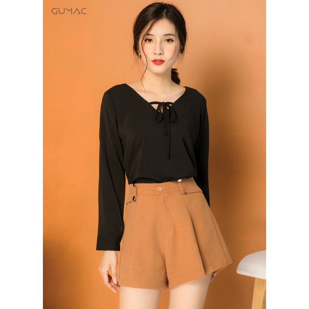 Quần short phối nút GUMAC QD07958