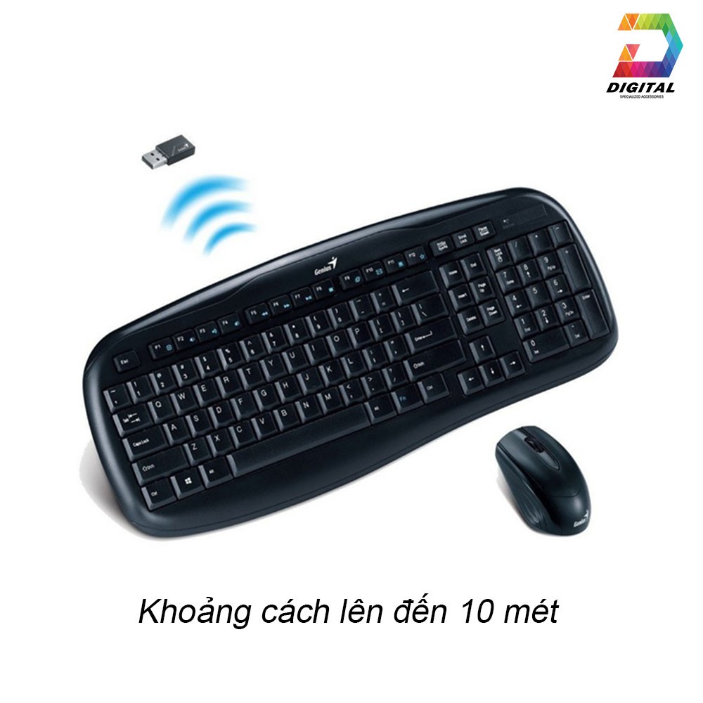 Combo chuột và bàn phím Genius không dây chính hãng bảo hành 12 tháng | BigBuy360 - bigbuy360.vn