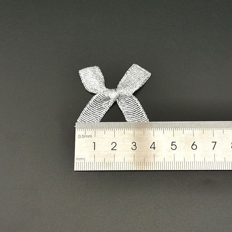 Set 200 nơ ruy băng kim tuyến lấp lánh bằng polyester rộng 4cm màu vàng/bạc dùng trang trí giáng sinh DIY