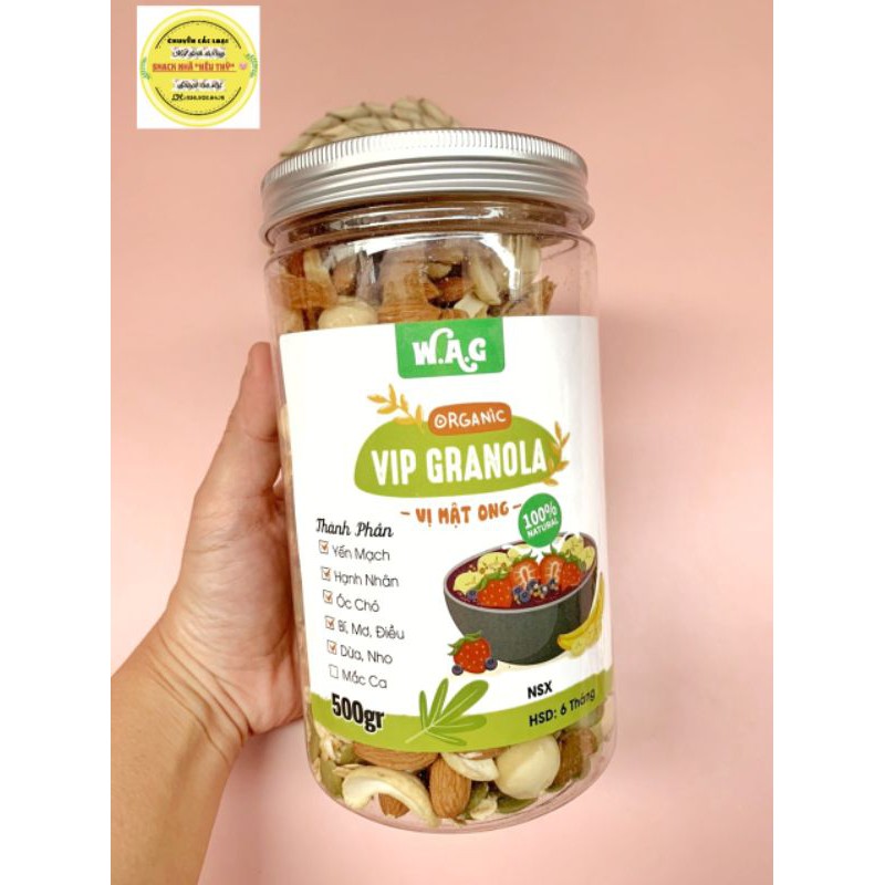GRANOLA SIÊU HẠT (85% hạt, 15% yến mạch),( có hạt óc chó vàng, mắc ca) | BigBuy360 - bigbuy360.vn