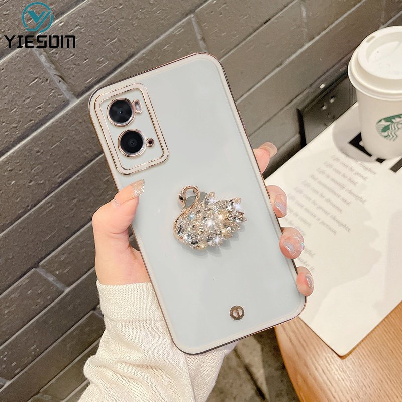 Ốp Điện Thoại Silicon Dẻo Trong Suốt Mạ Thiên Nga Sang Trọng OPPO A76 A96 A57 A94 A95 A74 A54 4G A15 A15S A16 A16K A16E A7 A5S A12 A11K