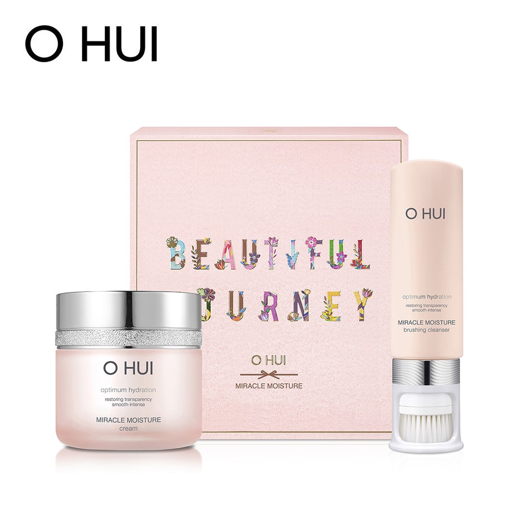 Bộ Đôi Dưỡng Ẩm Làm Sạch OHUI Miracle Moisture Cream Set 2pcs 200ml