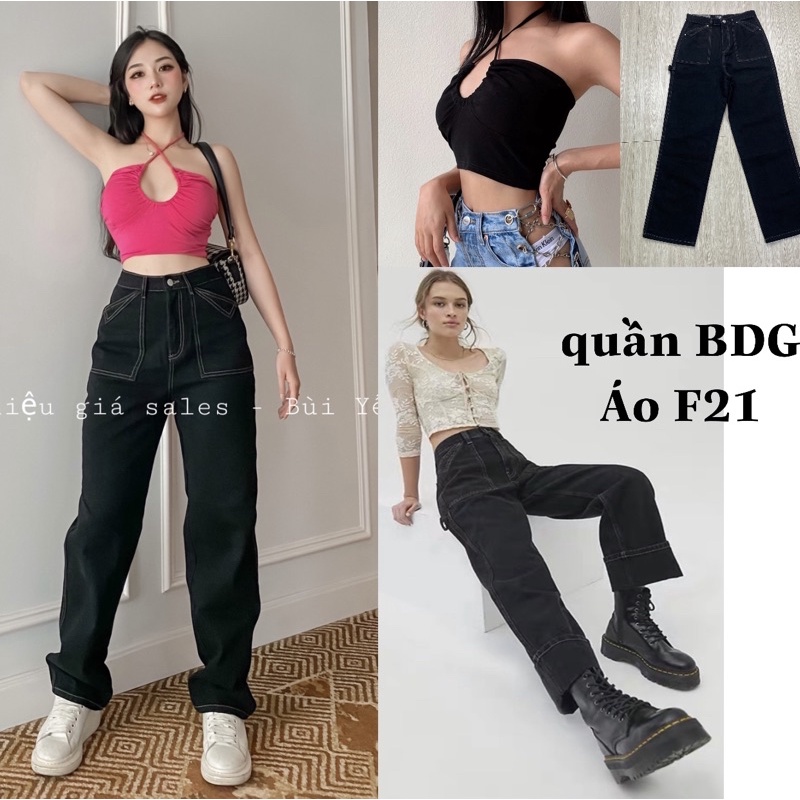 Quần B.D.G đen túi trước đắp
