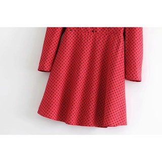 Đầm ZARA đỏ chấm bi chun lưng cực đẹp