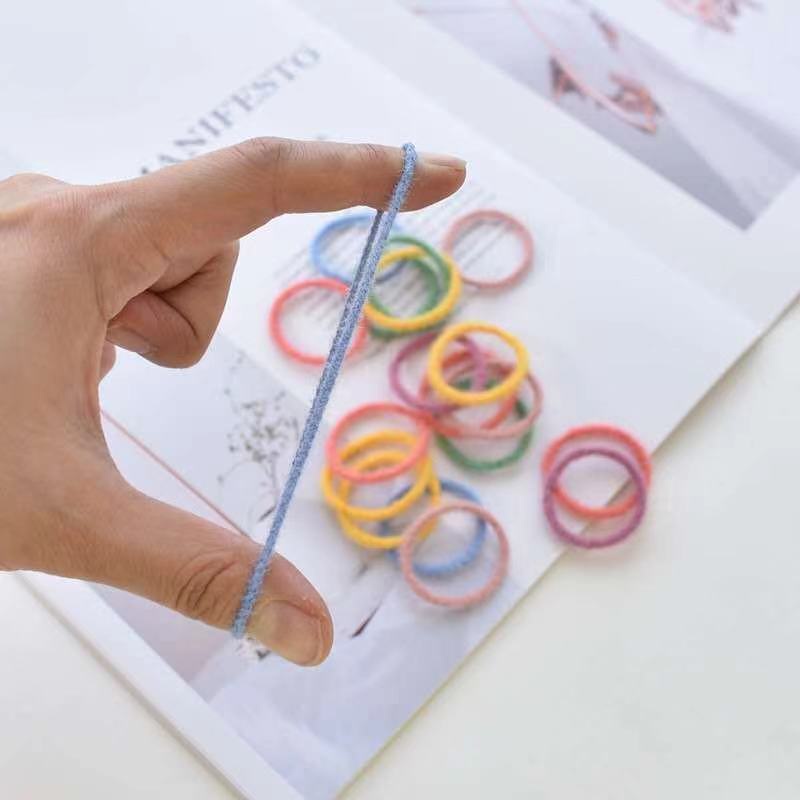 Dây Buộc Tóc Co Giãn Tốt Màu Sắc Macarone Phong Cách Hàn Quốc Cho Bé