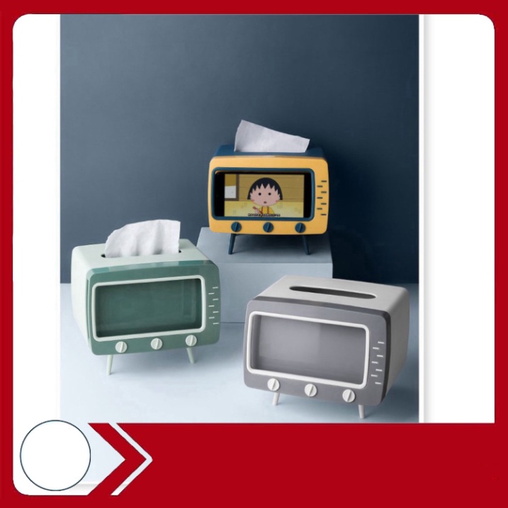 Giá đỡ điện thoại hình TV có đế kiêm hộp bảo quản giấy tiện lợi 9994 AQ TỔNG KHO GIA DỤNG
