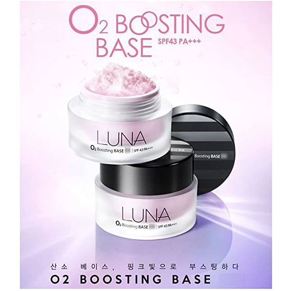 Kem lót che phủ nếp nhăn, sẹo mụn cho hiệu ứng mịn màng căng bóng LUNA O2 Boosting Base SPF 43 PA+++ (Hàn quốc) | BigBuy360 - bigbuy360.vn