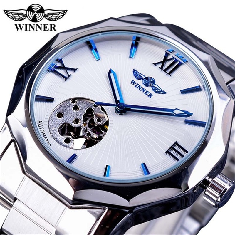 Đồng Hồ Cơ Tự Động Bằng Thép Không Gỉ Sang Trọng Cho Nam Winner