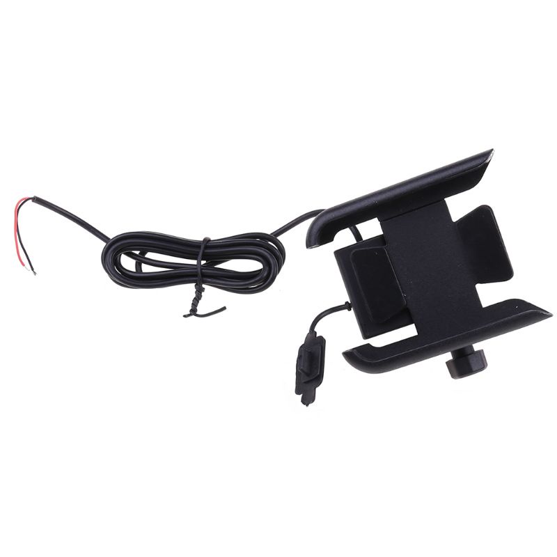 Giá Đỡ Điện Thoại Có Cổng Sạc USB Bằng Kim Loại Gắn Xe Máy