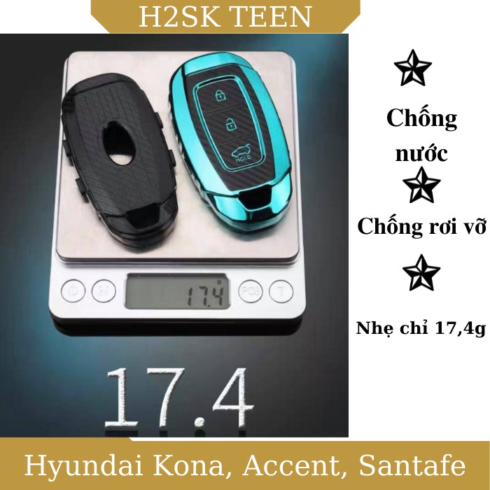 Bọc chìa khóa dành cho Hyundai Accent, Kona, Santafe 2019,Santafe 2020...móc khóa bọc khóa xe Hyundai Accent